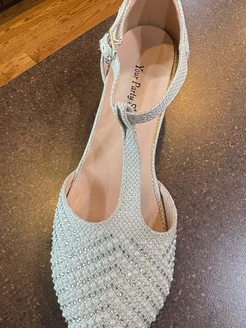 Girls pageant/dress shoes. 1 1/2 in heel. Your Party Shoes Brand.